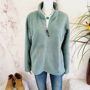 Cabela's sage green zip front polartec fleece jacket